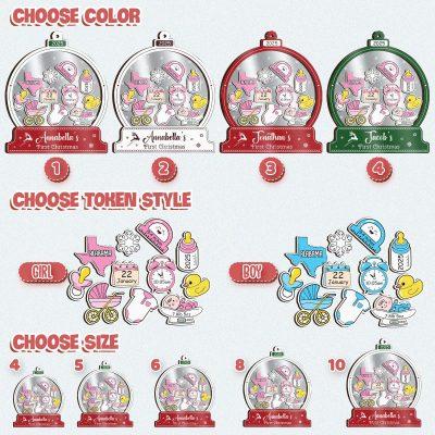 Babys First Christmas Ornament, New Baby Gift, Custom Ornament Keepsake, Personalized Ornament for Baby Girls First Christmas, Baby Shower