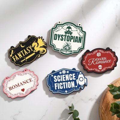 Personalized Book Genre Shelf Dividers, Library Signs for Book Lovers, Book Tavern Sign for Bookshelf Decor,Bookish Decor Library Room Decor Personalized Book Genre Shelf Dividers, Library Signs for Book Lovers, Book Tavern Sign for Bookshelf Decor,Bookish Decor Library Room Decor