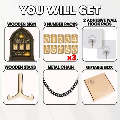 Custom Books Read Tracker,Books Read This Year Counter,Bookshelf Library Decor,Gift for Reader,Book Lover,Bookish Gift,Book End,Book Club