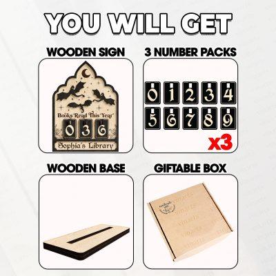 Personalized Book Read This Years,Night Court Books Tracker,Book Read Tracker, Bookish Decor Gift, Book Lovers Gift,Custom Bookshelf Counter