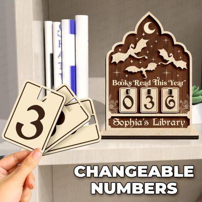 Personalized Book Read This Years,Night Court Books Tracker,Book Read Tracker, Bookish Decor Gift, Book Lovers Gift,Custom Bookshelf Counter