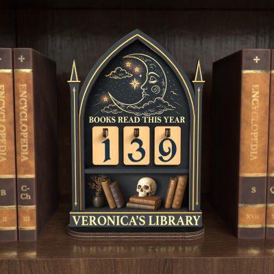 Personalized Book Lover Gift, Book Read This Years, Gothic Books Tracker, Bookish Decor Gift, Book Lovers Gift,Books Read This Year Counter