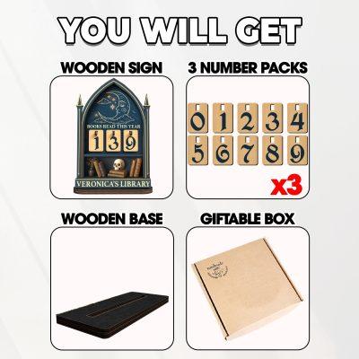 Personalized Book Lover Gift, Book Read This Years, Gothic Books Tracker, Bookish Decor Gift, Book Lovers Gift,Books Read This Year Counter