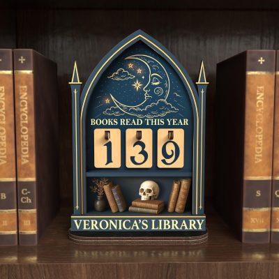 Personalized Book Lover Gift, Book Read This Years, Gothic Books Tracker, Bookish Decor Gift, Book Lovers Gift,Books Read This Year Counter