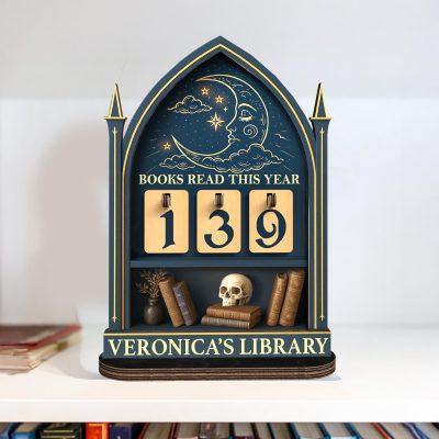 Personalized  Book Lover Gift, Book Read This Years, Gothic Books Tracker, Bookish Decor Gift, Book Lovers Gift,Books Read This Year Counter