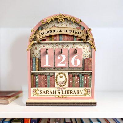 Vintage Book Read Tracker, Personalized Book Lover Gift, Reading Tracker,Library Decor, Books Read This Year Counter, Reading Lover Gift