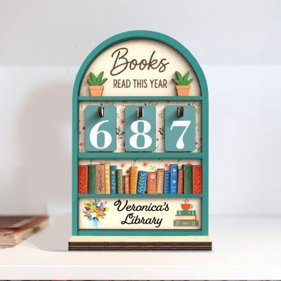 Custom Vintage Book Tracker,Books Read Tracker,Books Read This Year Counter,Book Lover,Library Reading Tracker,Bookshelf Decor,Reader Gift