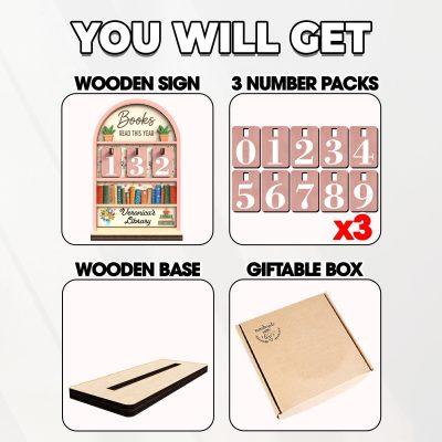 Custom Vintage Book Tracker,Books Read Tracker,Books Read This Year Counter,Book Lover,Library Reading Tracker,Bookshelf Decor,Reader Gift