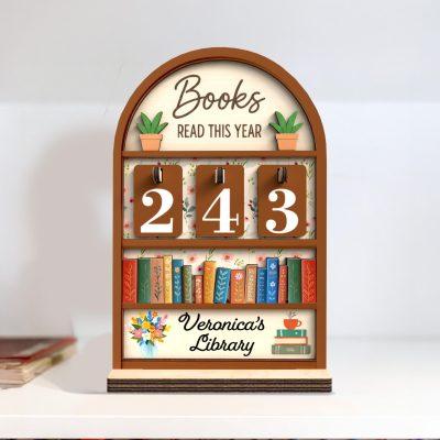 Custom Vintage Book Tracker,Books Read Tracker,Books Read This Year Counter,Book Lover,Library Reading Tracker,Bookshelf Decor,Reader Gift