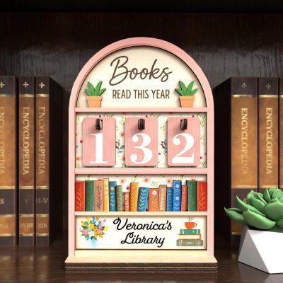 Custom Vintage Book Tracker,Books Read Tracker,Books Read This Year Counter,Book Lover,Library Reading Tracker,Bookshelf Decor,Reader Gift
