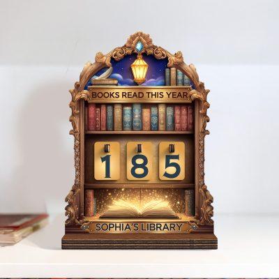 Custom Books Read Tracker,Books Read This Year Counter,Book Lover,Book Tracker,Library Bookshelf Decor,Reader Gift,Reading Lover,Book End