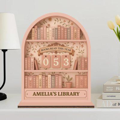 Personalized Vintage Books Read Tracker - Books Read This Year, Vintage Book Lovers Gift, Library Decor