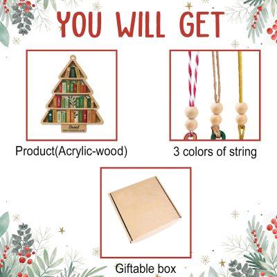 Personalized Book Club Christmas Wood Ornament, Six Seven Book Christmas Ornament, Christmas Books Ornaments, 6 7 Gift for Librarian, Reader Personalized Book Club Christmas Wood Ornament, Six Seven Book Christmas Ornament, Christmas Books Ornaments, 6 7 Gift for Librarian, Reader