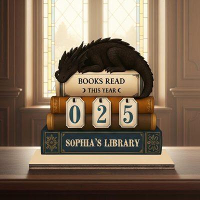 Personalized Dragon Book Tracker Sign - Books Read This Year, Vintage Book Lovers Gift, Library Decor