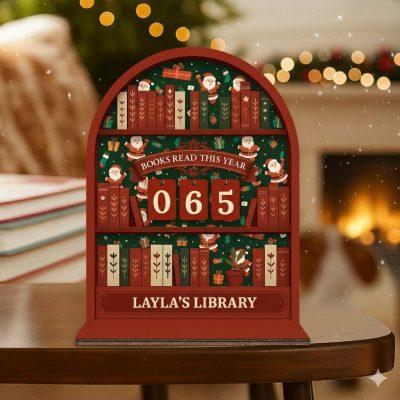 Personalized Christmas Books Read Tracker - Books Read This Year, Vintage Book Lovers Gift, Exchange Gift, Reader Christmas Gift