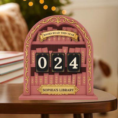 Personalized Vintage Books Read Tracker - Books Read This Year, Vintage Book Lovers Gift, Library Decor B34