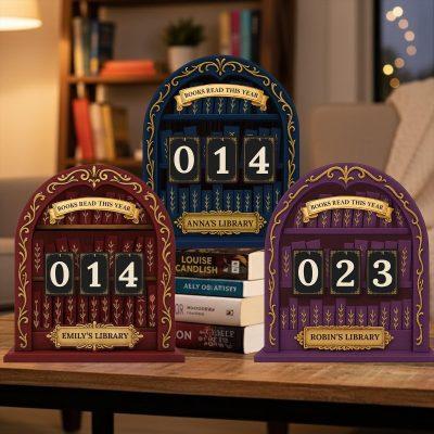 Personalized Vintage Books Read Tracker - Books Read This Year, Vintage Book Lovers Gift, Library Decor B34