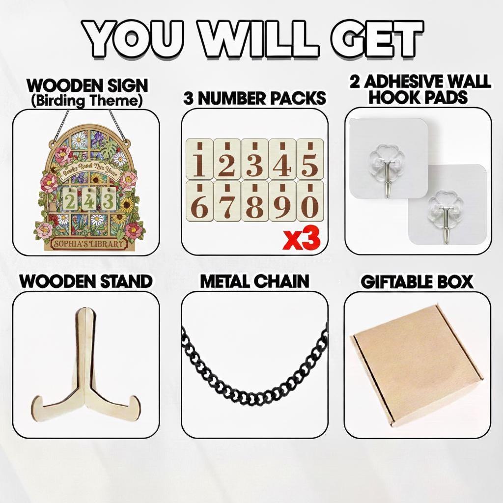 Books Read This Year Tracker, Floral Book Counter Sign, Personalized Library Decor, Stained Glass Style Reading Tracker Gift for Book Lovers Books Read This Year Tracker, Floral Book Counter Sign, Personalized Library Decor, Stained Glass Style Reading Tracker Gift for Book Lovers