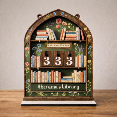 Personalized Book Tracker Shelf, Books Read This Year Tracker, Wooden Reading Tracker Board, Custom Library Sign, Gift for Book Lovers