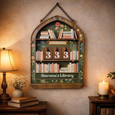 Personalized Book Tracker Shelf, Books Read This Year Tracker, Wooden Reading Tracker Board, Custom Library Sign, Gift for Book Lovers