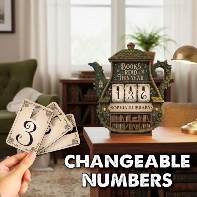 Personalized Books Read This Year Tracker, Cottagecore Book Read Tracker, Wooden Library Display For Book Lovers, Home Library Shelf Decor