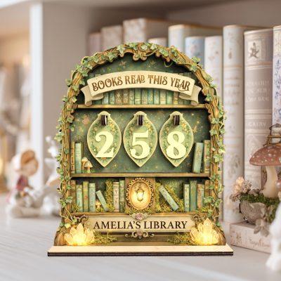 Personalized Book Lovers Decor, Fairy Library decor, Book counter sign, Fantasy Reading Trackers, Books read year Counter, Reading Tracker