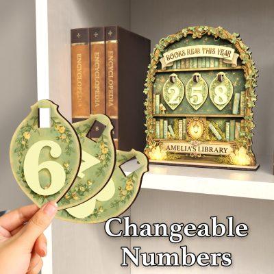 Personalized Book Lovers Decor, Fairy Library decor, Book counter sign, Fantasy Reading Trackers, Books read year Counter, Reading Tracker