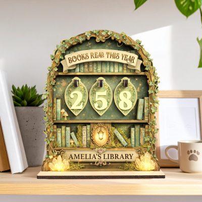 Personalized Book Lovers Decor, Fairy Library decor, Book counter sign, Fantasy Reading Trackers, Books read year Counter, Reading Tracker