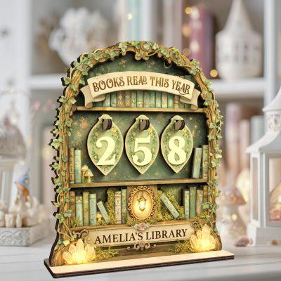 Personalized Book Lovers Decor, Fairy Library decor, Book counter sign, Fantasy Reading Trackers, Books read year Counter, Reading Tracker
