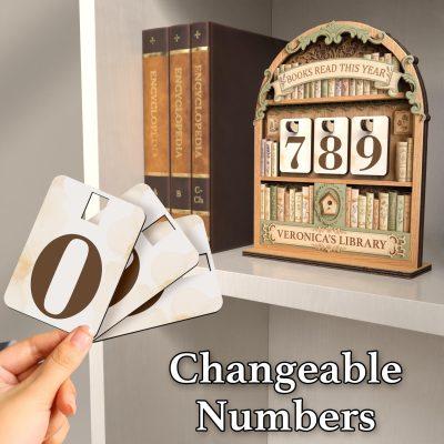 Personalized Books Read This Year Tracker, Vintage Wooden Book Counter, Book Reading Lover Tracker, Gift for Readers, Book Shelf Decor