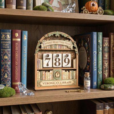 Personalized Books Read This Year Tracker, Vintage Wooden Book Counter, Book Reading Lover Tracker, Gift for Readers, Book Shelf Decor