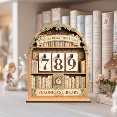 Personalized Books Read This Year Tracker, Vintage Wooden Book Counter, Book Reading Lover Tracker, Gift for Readers, Book Shelf Decor