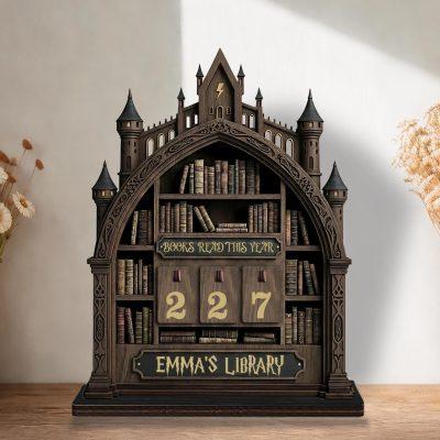 Personalized Gothic Castle Books Read Tracker, Fantasy Reading Tracker, Reading Lover Gift, Book Lovers Reading Goal Decor, Bookish Gift