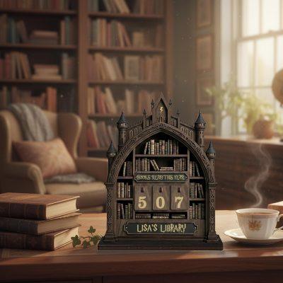 Personalized Gothic Castle Books Read Tracker, Fantasy Reading Tracker, Reading Lover Gift, Book Lovers Reading Goal Decor, Bookish Gift