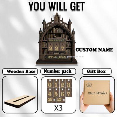 Personalized Gothic Castle Books Read Tracker, Fantasy Reading Tracker, Reading Lover Gift, Book Lovers Reading Goal Decor, Bookish Gift