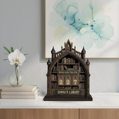 Personalized Gothic Castle Books Read Tracker, Fantasy Reading Tracker, Reading Lover Gift, Book Lovers Reading Goal Decor, Bookish Gift