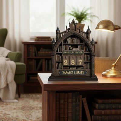 Personalized Gothic Castle Books Read Tracker, Fantasy Reading Tracker, Reading Lover Gift, Book Lovers Reading Goal Decor, Bookish Gift