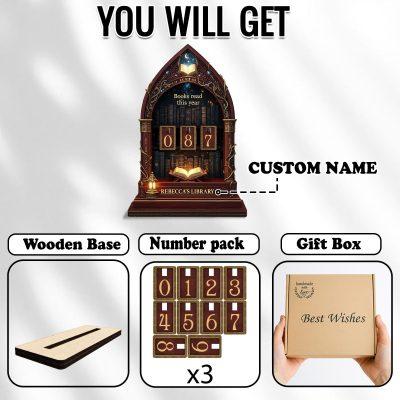 Personalized Fantasy Gothic Book Tracker Sign, Book Lover Gif, Reader Gift, Reading Challenge, Dark Academia Bookshelf Decor, Bookish Gift