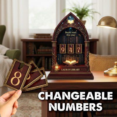 Personalized Fantasy Gothic Book Tracker Sign, Book Lover Gif, Reader Gift, Reading Challenge, Dark Academia Bookshelf Decor, Bookish Gift